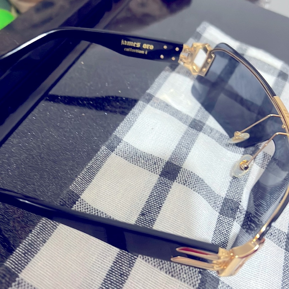James Oro  sunglasses black and gold